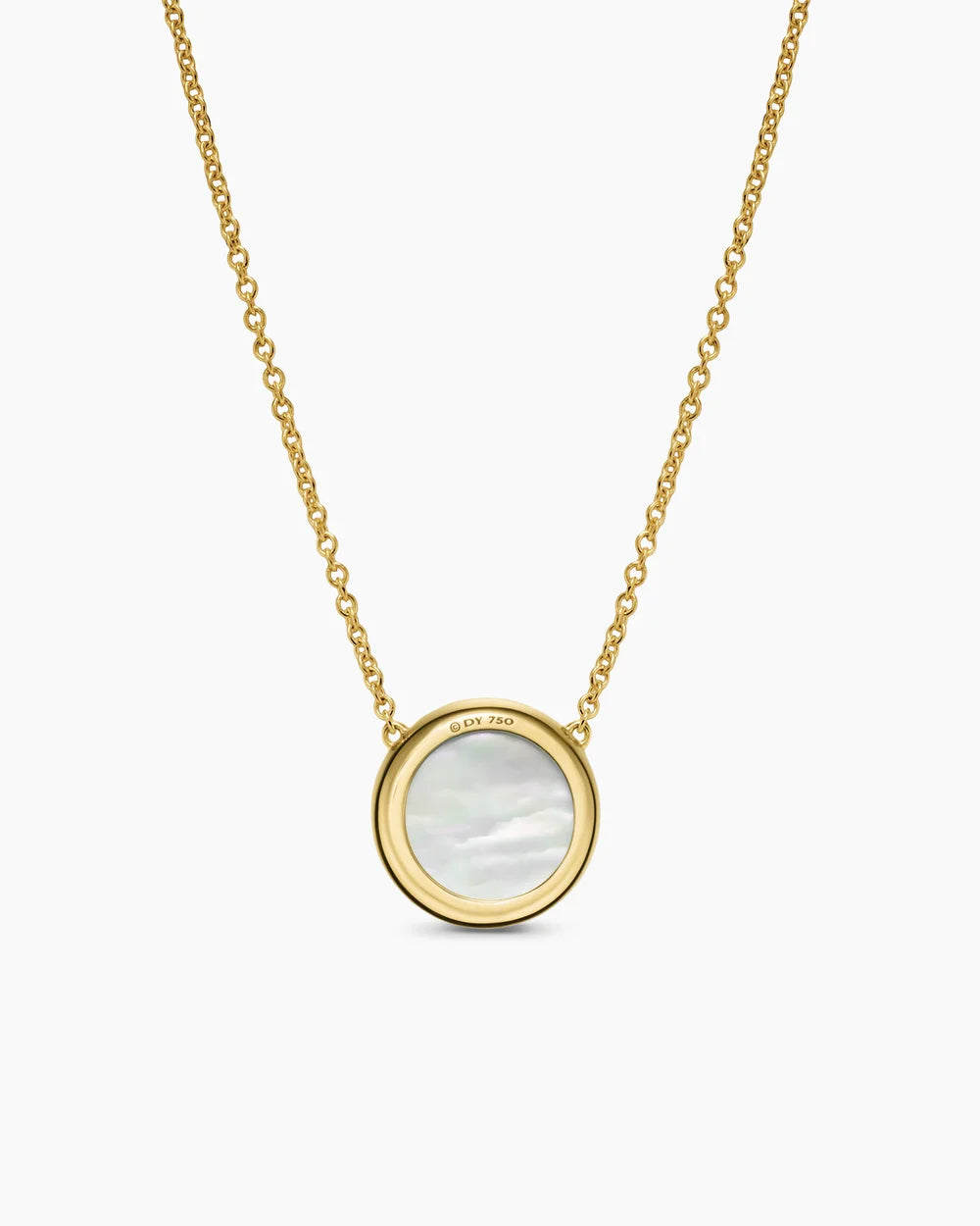 SCULPTED CABLE PENDANT NECKLACE 18K Yellow Gold with Green Onyx and Mother of Pearl, 11.3mm