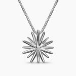 STARBURST NECKLACE Sterling Silver with 18K Yellow Gold with Diamonds, 21mm