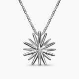 STARBURST NECKLACE Sterling Silver with 18K Yellow Gold with Diamonds, 21mm
