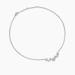 STARBURST CLUSTER NECKLACE Sterling Silver with Diamonds, 15.5mm