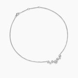STARBURST CLUSTER NECKLACE Sterling Silver with Diamonds, 15.5mm