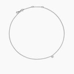 PETITE STARBURST STATION NECKLACE Sterling Silver with Diamonds, 7mm