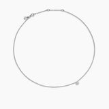 PETITE STARBURST STATION NECKLACE Sterling Silver with Diamonds, 7mm