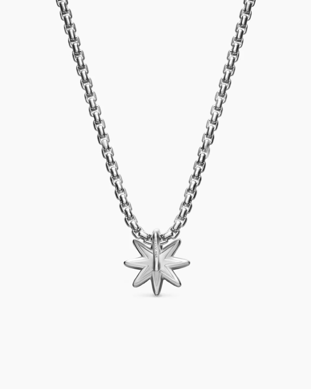PETITE STARBURST STATION NECKLACE Sterling Silver with Diamonds, 7mm