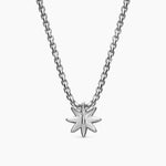 PETITE STARBURST STATION NECKLACE Sterling Silver with Diamonds, 7mm