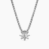 PETITE STARBURST STATION NECKLACE Sterling Silver with Diamonds, 7mm