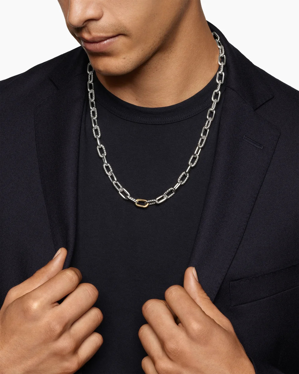 DY MADISON® CHAIN NECKLACE Sterling Silver with 18K Yellow Gold, 8.5mm