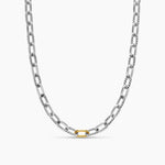 DY MADISON® CHAIN NECKLACE Sterling Silver with 18K Yellow Gold, 8.5mm