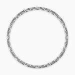CHEVRON OVAL LINK NECKLACE Sterling Silver, 10mm