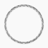 CHEVRON OVAL LINK NECKLACE Sterling Silver, 10mm