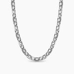 CHEVRON OVAL LINK NECKLACE Sterling Silver, 10mm