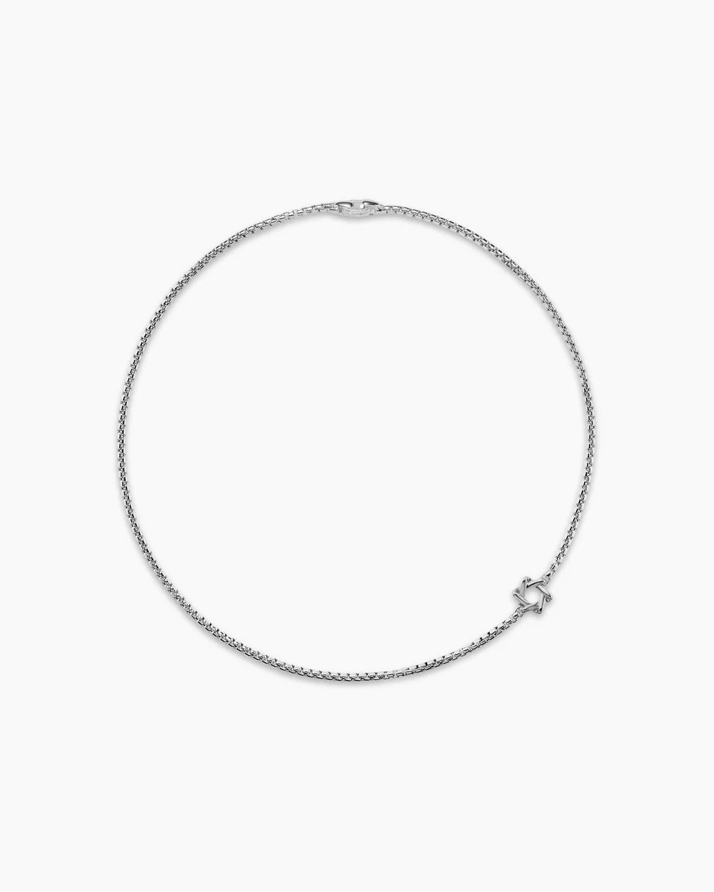 STAR OF DAVID STATION NECKLACE Sterling Silver, 3.6mm