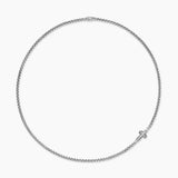 CROSS STATION NECKLACE Sterling Silver, 3.6mm