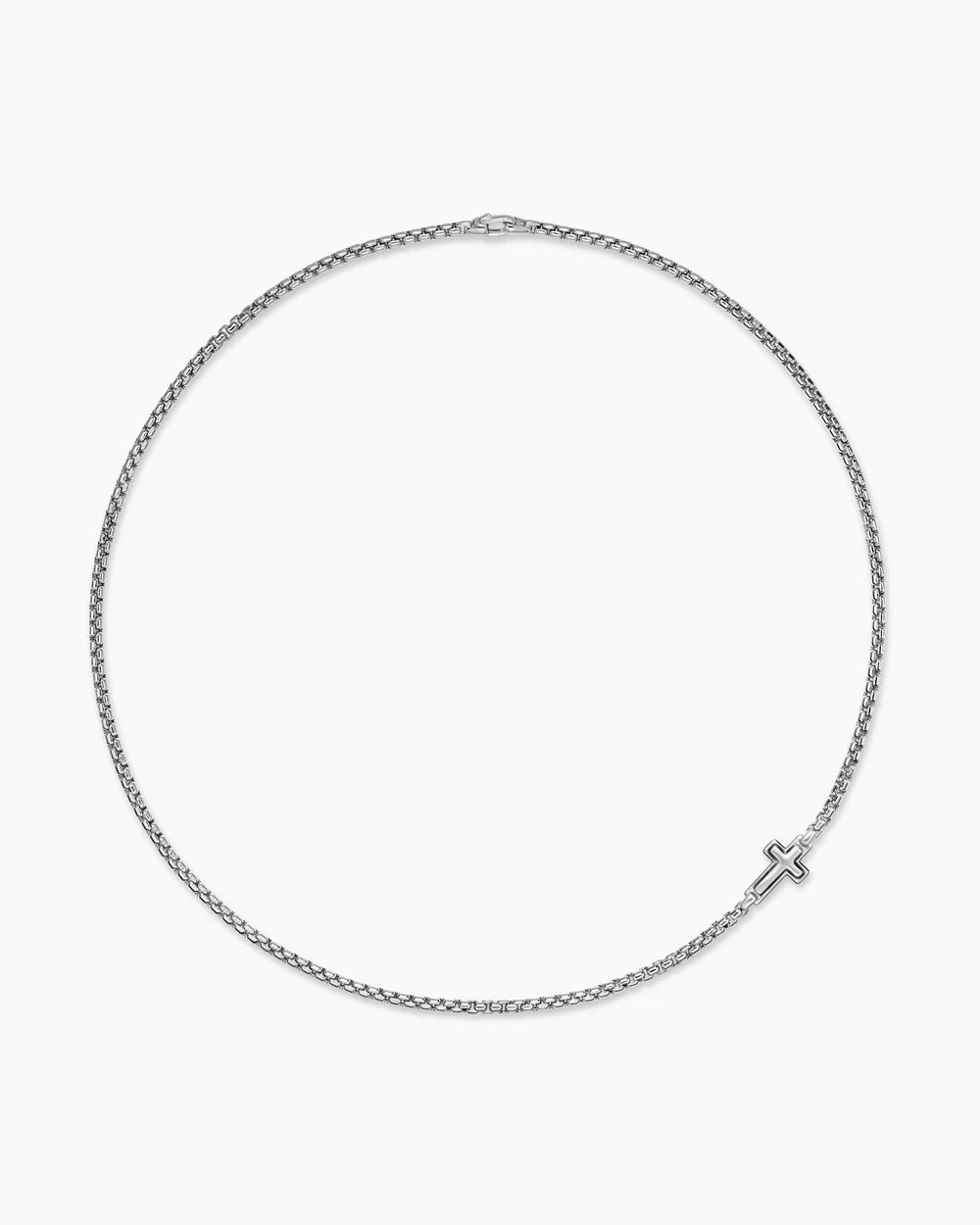 CROSS STATION NECKLACE Sterling Silver, 3.6mm