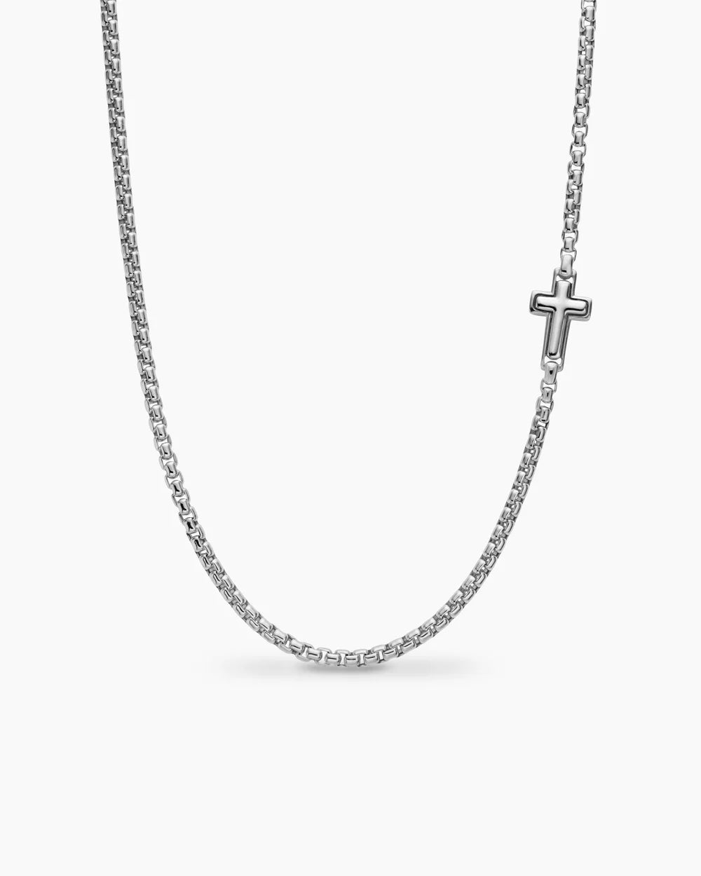 CROSS STATION NECKLACE Sterling Silver, 3.6mm