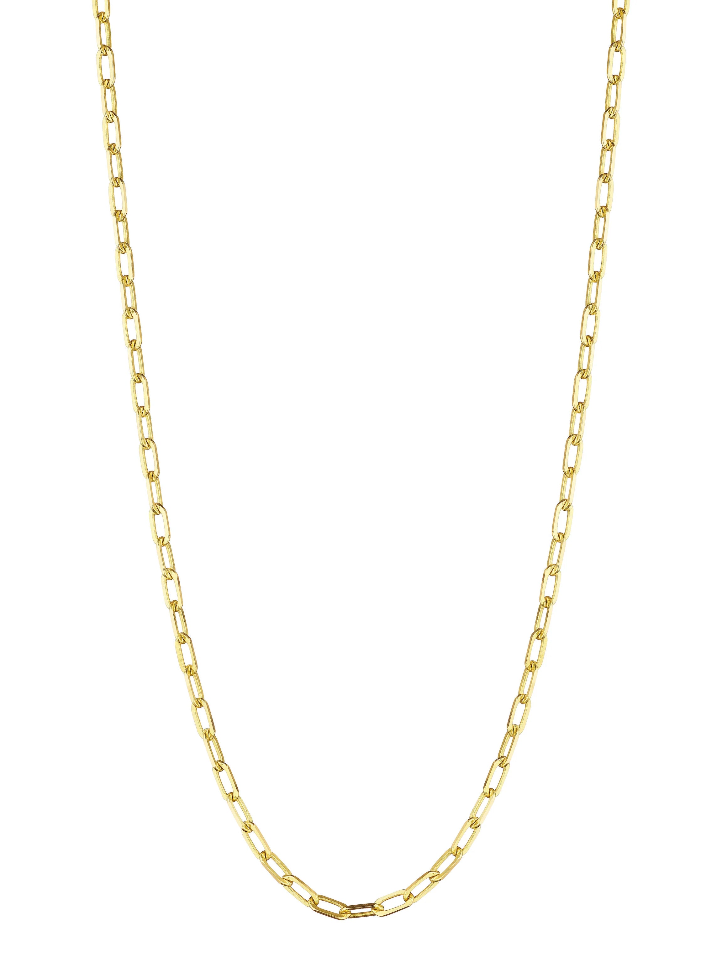 18k Yellow Gold Flat Link Chain 18''