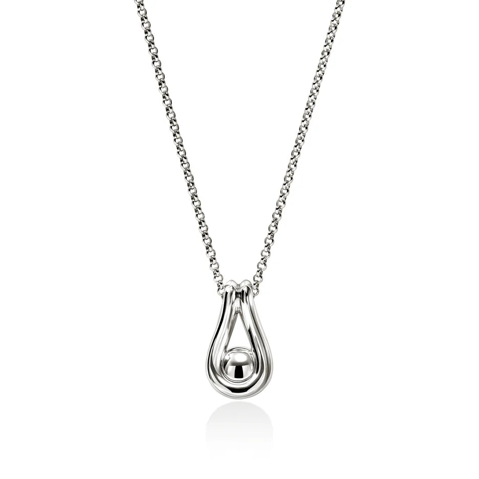 Surf Pendant Necklace, Sterling Silver, Pearl