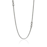 Infinite Love Knot Station Necklace, Sterling Silver, 3.6MM