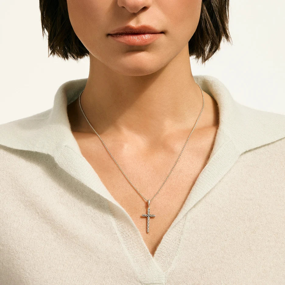 JH Essential Cross Necklace, Sterling Silver