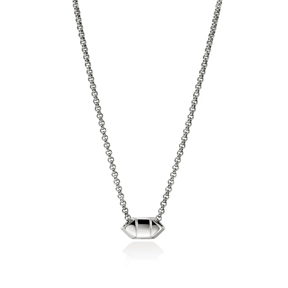 Icon Stud Necklace, Sterling Silver, Diamonds, 1.5MM