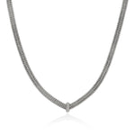 Icon Link Necklace, Sterling Silver, Diamonds, 6MM