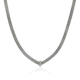 Icon Link Necklace, Sterling Silver, Diamonds, 6MM