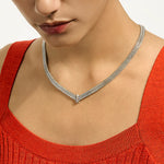 Icon Link Necklace, Sterling Silver, Diamonds, 6MM