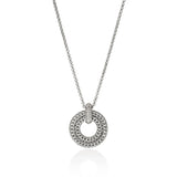 Icon Link Pendant Necklace, Sterling Silver, Diamonds, 2MM