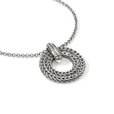 Icon Link Pendant Necklace, Sterling Silver, Diamonds, 2MM