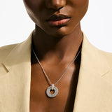 Icon Link Pendant Necklace, Sterling Silver, Diamonds, 2MM