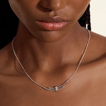 Spear Station Necklace, Sterling Silver, Diamonds