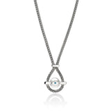 Icon Necklace, Sterling Silver, Swiss Blue Topaz, 2.5MM