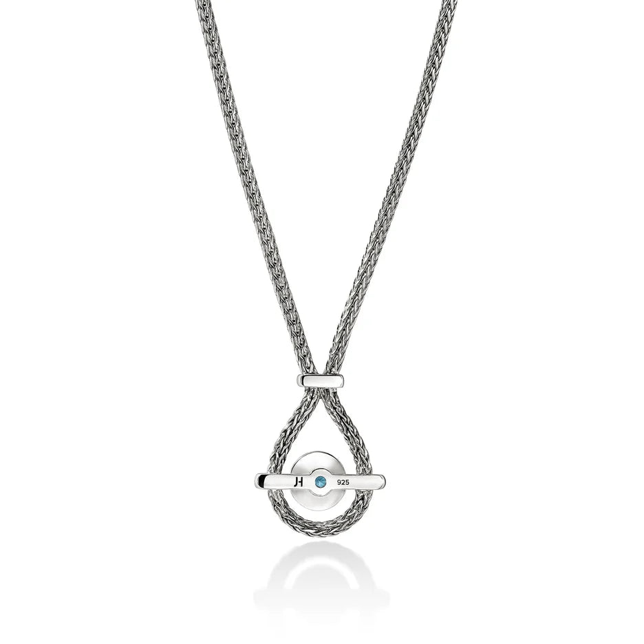 Icon Necklace, Sterling Silver, Swiss Blue Topaz, 2.5MM
