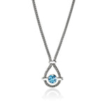 Icon Necklace, Sterling Silver, Swiss Blue Topaz, 2.5MM