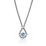Icon Necklace, Sterling Silver, Swiss Blue Topaz, 2.5MM