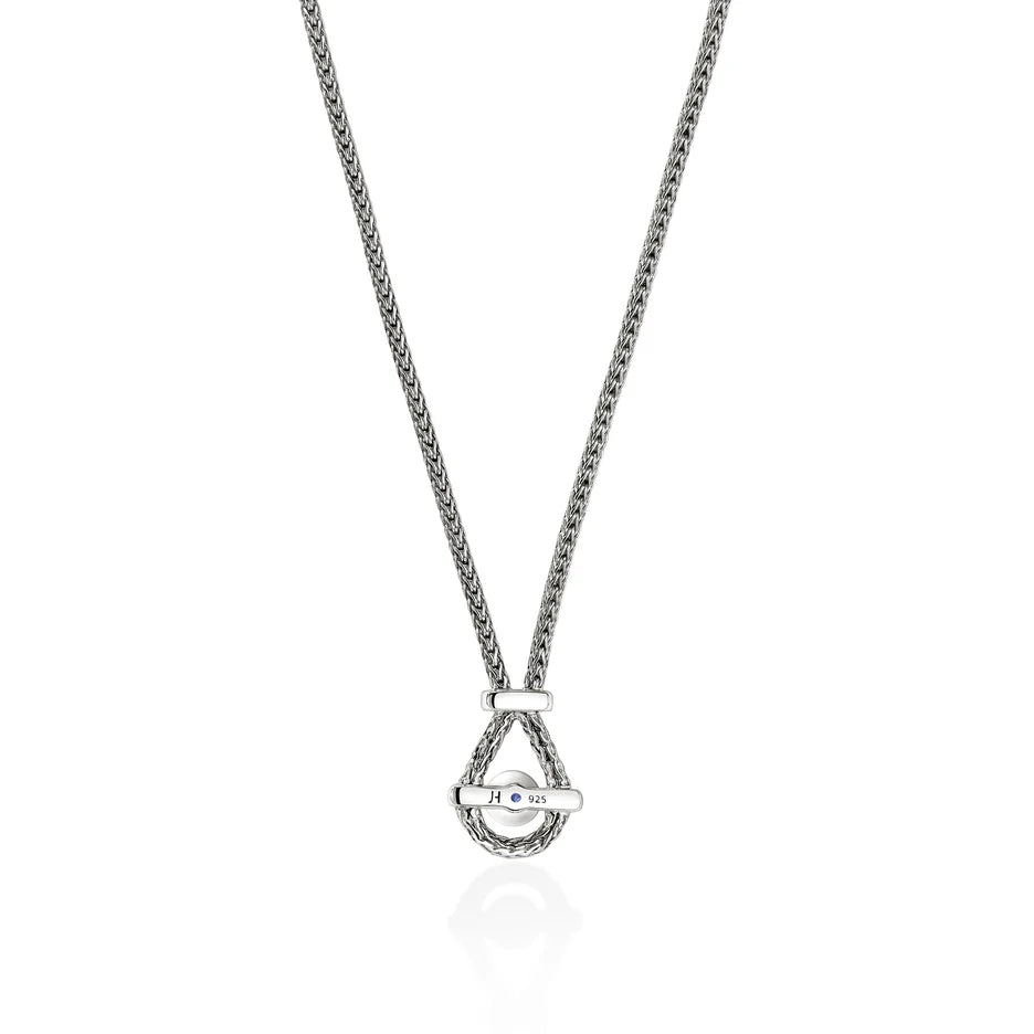Icon Necklace, Sterling Silver, Tanzanite, Diamonds, 1.8MM
