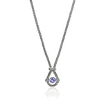 Icon Necklace, Sterling Silver, Tanzanite, Diamonds, 1.8MM