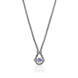 Icon Necklace, Sterling Silver, Tanzanite, Diamonds, 1.8MM