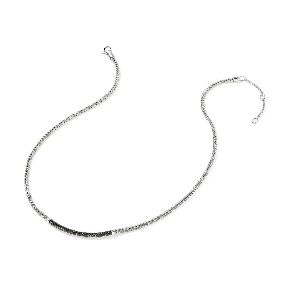 JH Essential Pavé Necklace, Sterling Silver, Gemstones, 2.5MM