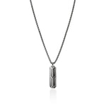 Tag Pendant Necklace, Dark Silver