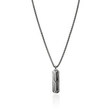 Tag Pendant Necklace, Dark Silver