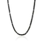 Heishi Necklace, Sterling Silver, Black Onyx, 6MM