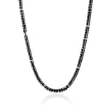 Heishi Necklace, Sterling Silver, Black Onyx, 6MM