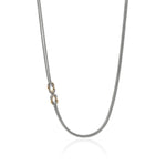 Infinite Love Knot Station Necklace, Gold, Sterling Silver, 3.6MM