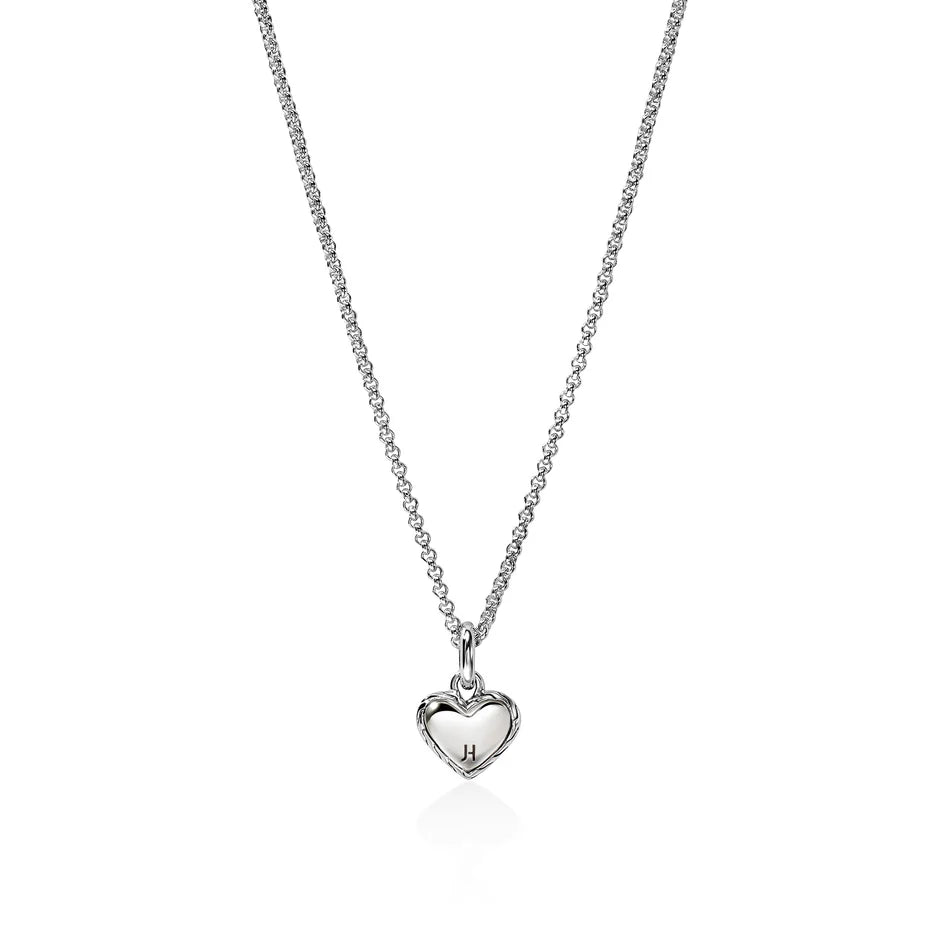 JH Essential Heart Pendant Necklace, Sterling Silver, Gold, 1.5MM