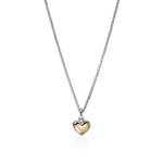 JH Essential Heart Pendant Necklace, Sterling Silver, Gold, 1.5MM
