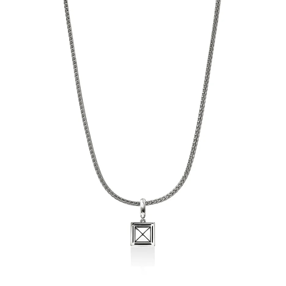 Icon Stud Pendant Necklace, Gold, Sterling Silver, Diamonds, 2.5MM