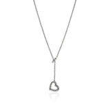 JH Essential Heart Lariat Necklace, Sterling Silver, Gold, Diamonds, 1.5MM