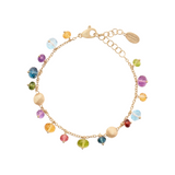 18K Yellow Gold Africa Single-Strand Mixed Gemstone Bracelet