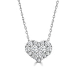 All-Diamond Heart Pendant with Hidden Bale and Chain